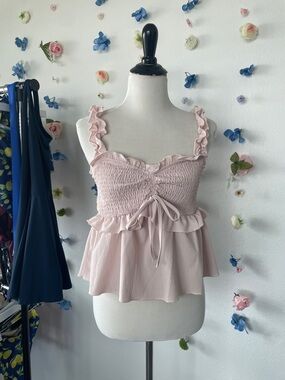 Elegant Pink Ruffled Blouse